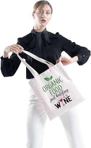 Miniatura 4 de ZJXHPO Bolsa de compras para amantes del vino, bolsa de compras de vino, alimentos orgánicos, simplemente bromeando, es vino, reutilizable, bolsa de