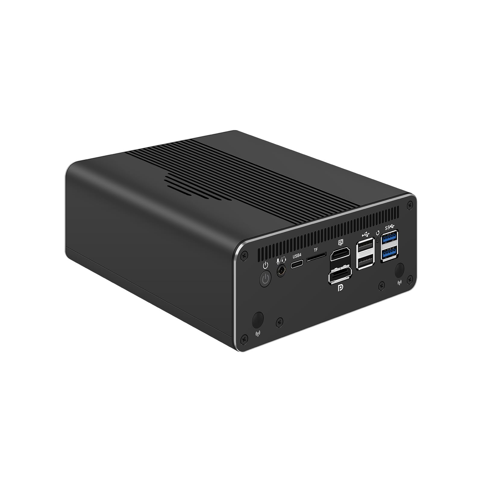 Micro Firewall Appliance 10GbE, Mini PC, PFSense, Mikrotik, OPNsense, VPN, Router PC, Ultra 7 Processor 155H, RJ69, 4 x 2.5GbE LAN, 4 x SFP+ X710, Type-C, 16G RAM, 512G SSD