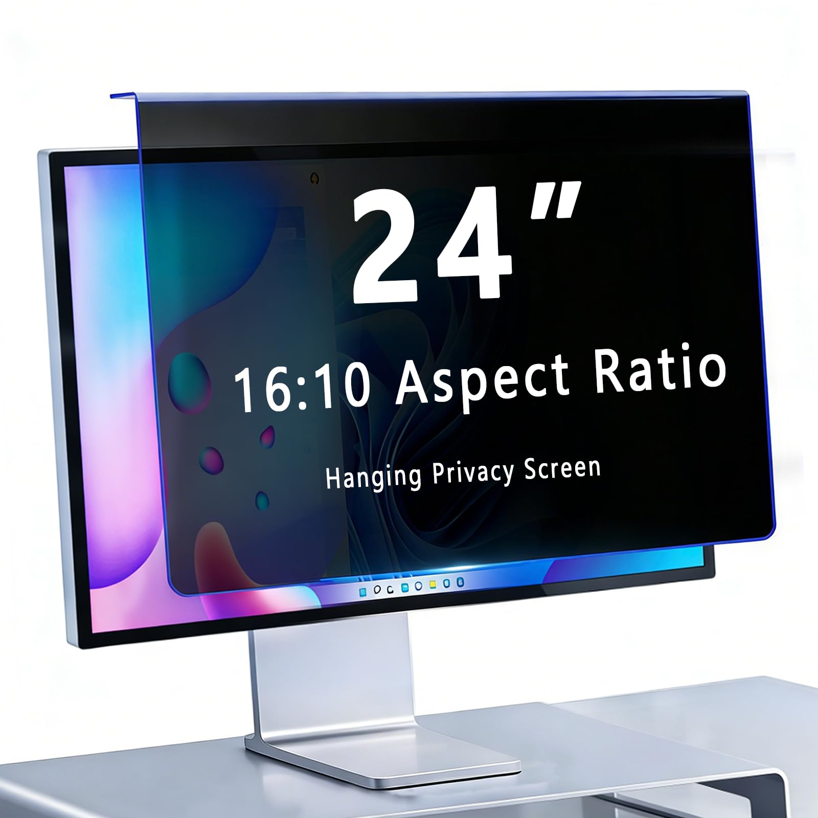 Wiszący filtr prywatności do panoramicznego monitora komputerowego 61.0 cm 16:10, ochrona przed podglądaniem i niebieskim światłem, ochrona prywatności ±30°, ochrona oczu do biura i