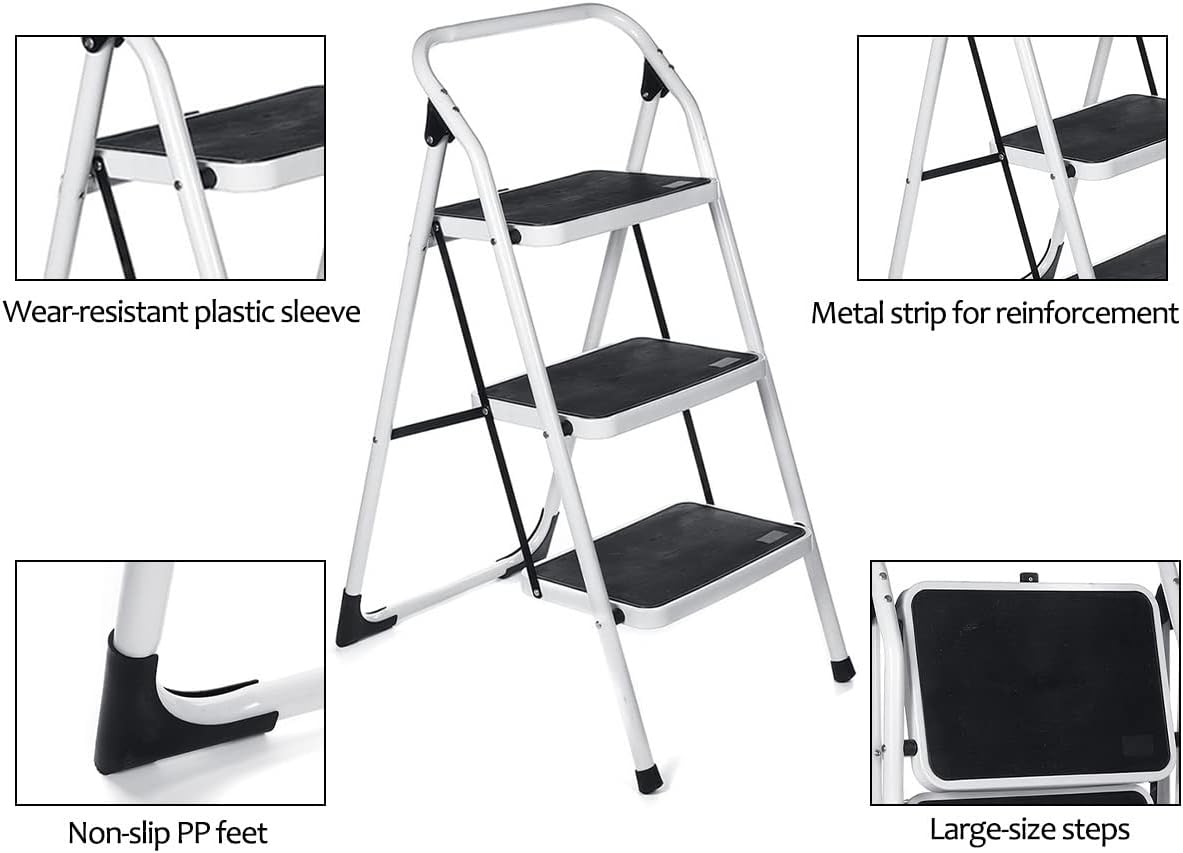 Step Ladder Aluminum Ladder Foldable ladders Folding Ladder Step Ladder 3 Step Folding for attic Ladder Library Ladder Folding Step Stool