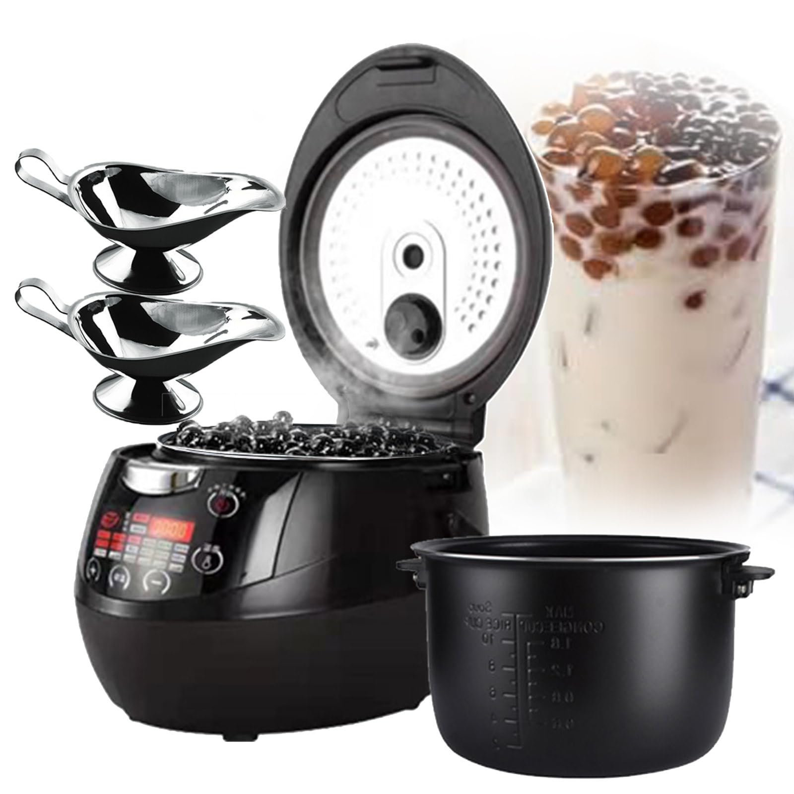 Automatic Pearl Maker 6L - Commercial Slow Cooker Pearl Pot Bubble Tea Maker with Touchscreen Non-Stick Pearls Cooker