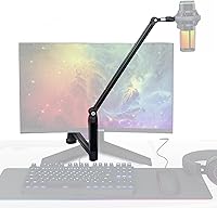 Vista 1 de mic brazo de palo ajustable con abrazadera de montaje de escritorio tornillo adaptador gestión de cables, para Audio-Technica shure sm58 beta58 sm7b