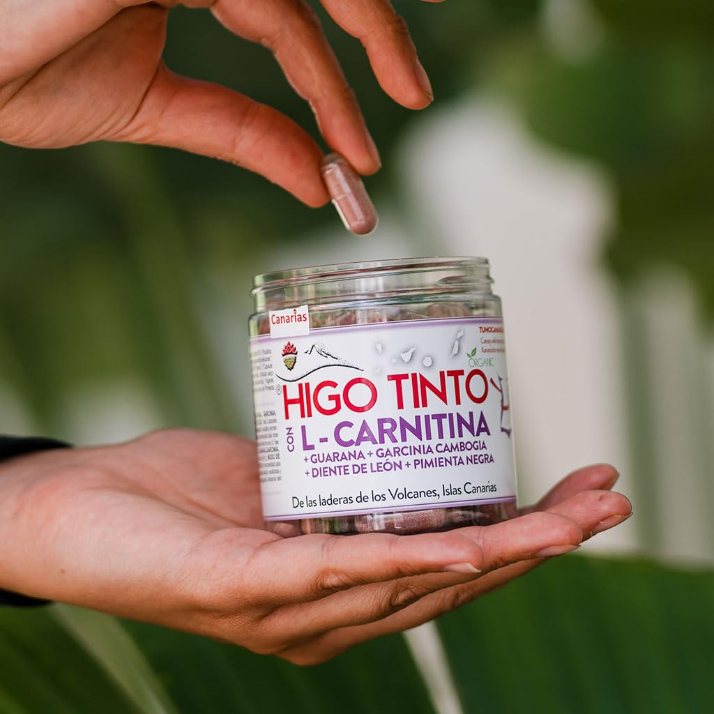 HIGO TINTO di Tuno Canarias con L‑Carnitina. Potente Brucia Grassi Bio – Migliora Energia, Resistenza e Performance (90 Capsule), Integratore di Origine Naturale, Complemento Vegano Salute e cura della persona