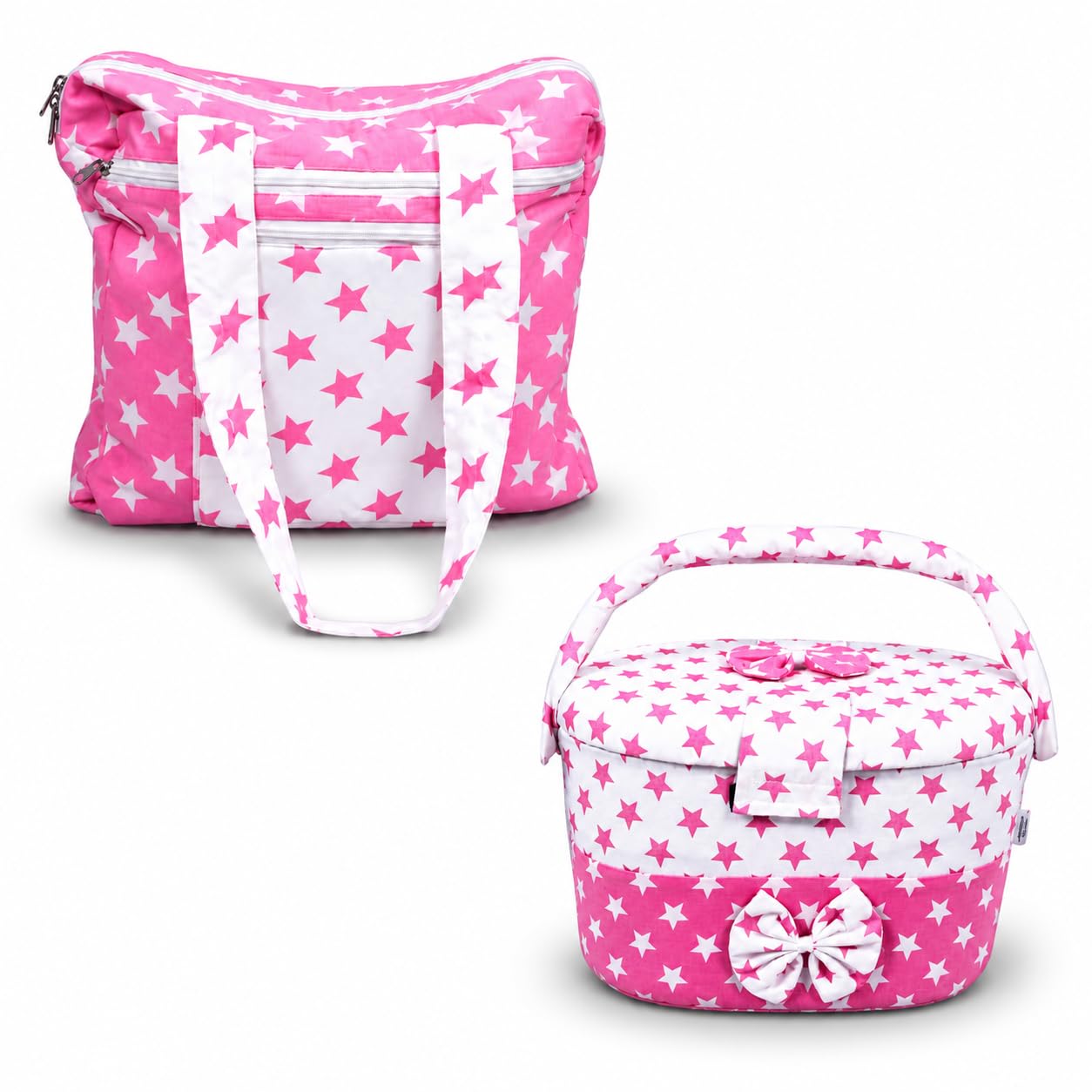 Baby Diaper Bag and Oval Storage Basket Set,Star Print-image-18