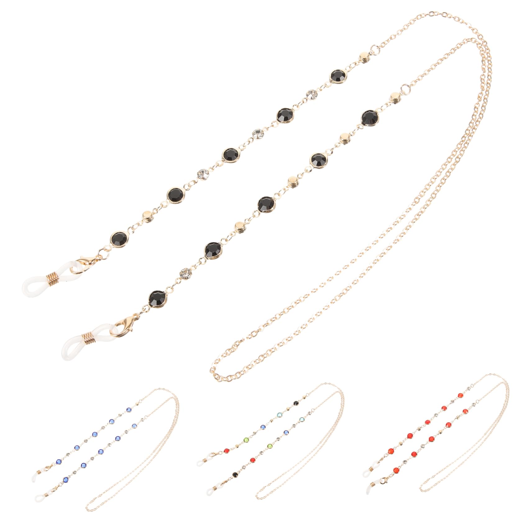 12piezas Correa De Gafas De Mujer Perlas y Cristales De Cadena Para Lentes Elegante y Práctica Para Uso Diario y Ocasiones Especiales