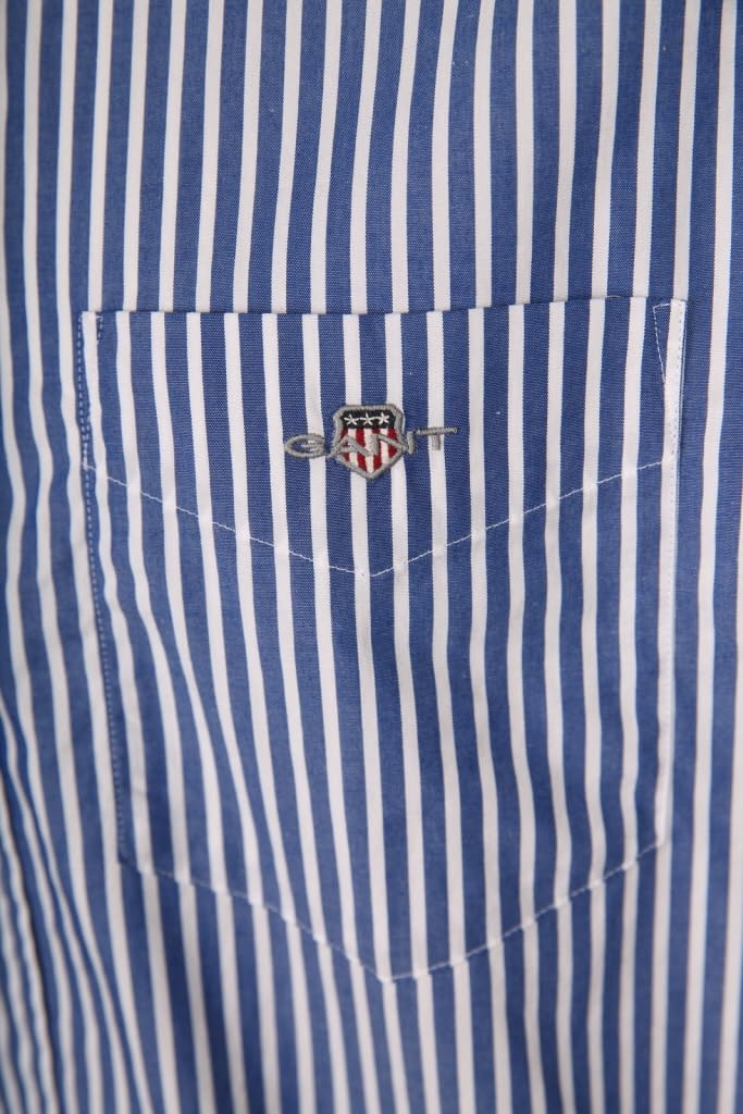 GANT Męska koszulka REG POPLIN w paski, klasyczna koszula, niebieska (College Blue), standardowa, College Blue, M