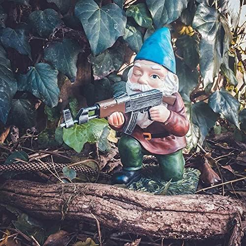 Krasnale Ogrodowe Mnóstwo Krasnali Z Pistoletem, Niegrzecznej Statuy Z Bronią Krasnale Ogrodowe - Zabawne Krasnale Ogrodowe Armia Na Świeżym Powietrzu Krasnale Ogrodowe Do Ozdób Trawników Patio W