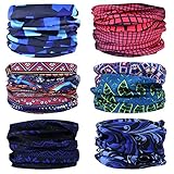 Bandeaux multifonctionnels: Ce masque facial a plus de 12 façons différentes de s'habiller, il peut être utilisé comme bandeau, foulard, cagoule, masque facial, bonnet, bandeau de sueur ou foulard. Et les créations de mode peuvent vous donner une belle apparence en toute occasion. C'est un excellent cadeau pour vous et vos amis et un bon choix pour les voyages, la marche, le yoga, le sport ou un festival de musique.