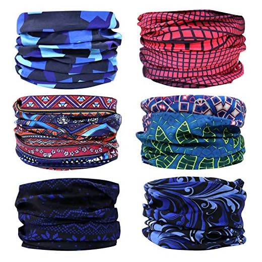 JMITHA 6 uds Pañuelo para la Cara sin Costuras Multifuncional para la Cabeza Bufanda, pasamontañas para la Cabeza para Yoga Correr Senderismo Ciclismo Bandana para Hombre o Mujer (Serie 40)