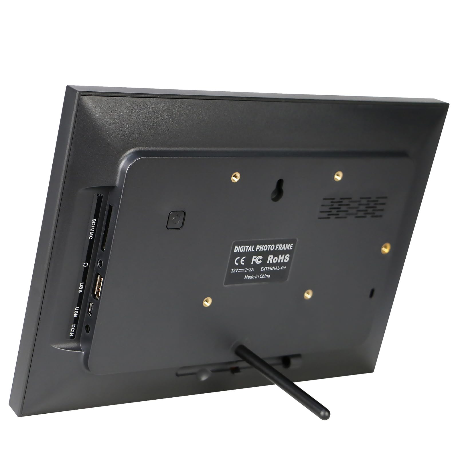 Frameo WLAN Digitaler Bilderrahmen 10,1 Zoll Touchscreen elektronischer Foto-Videorahmen 1280 * 800, 16 GB Speicher, Frameo-App, Automatische Drehung, Wandmontage (schwarz)