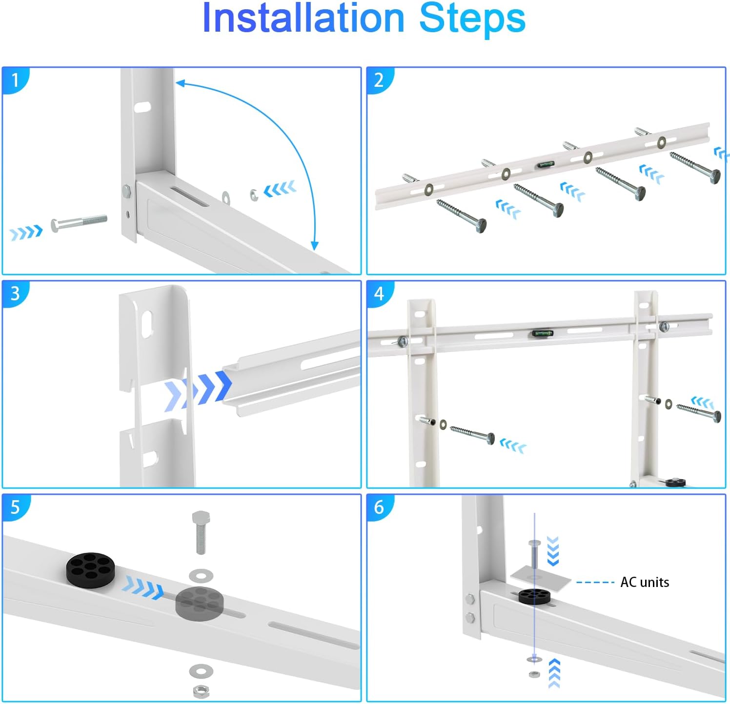 Mini Split Wall Mounting Bracket Heavy Duty Wall Mount Brackets for Outdoor Air Conditioners, Ductless Mini Split, HVAC, Compressor, Heat Pump System (9000-36000BTU)