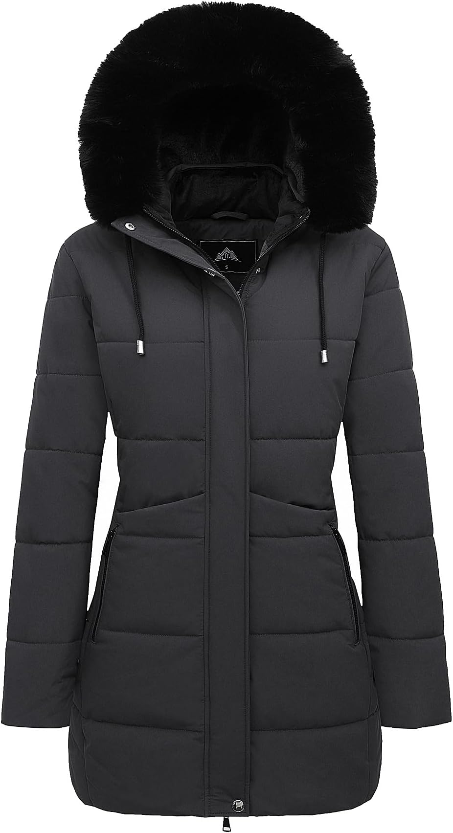 MOERDENGWomen's Long Winter Puffer Coat Thicken Fleece Lined Down Jacket Waterproof Faux Fur Detachable Hooded Parka