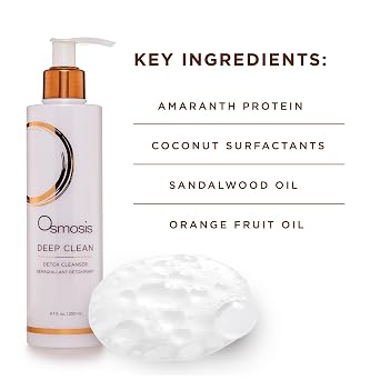 OSMOSIS Facial Cleanser and Serum Kit, DEEP CLEAN (1.69oz) Detox Facial Cleanser with Coconut Oil, CORRECT (1oz) Preventative Retinal Facial Serum Collagen Booster