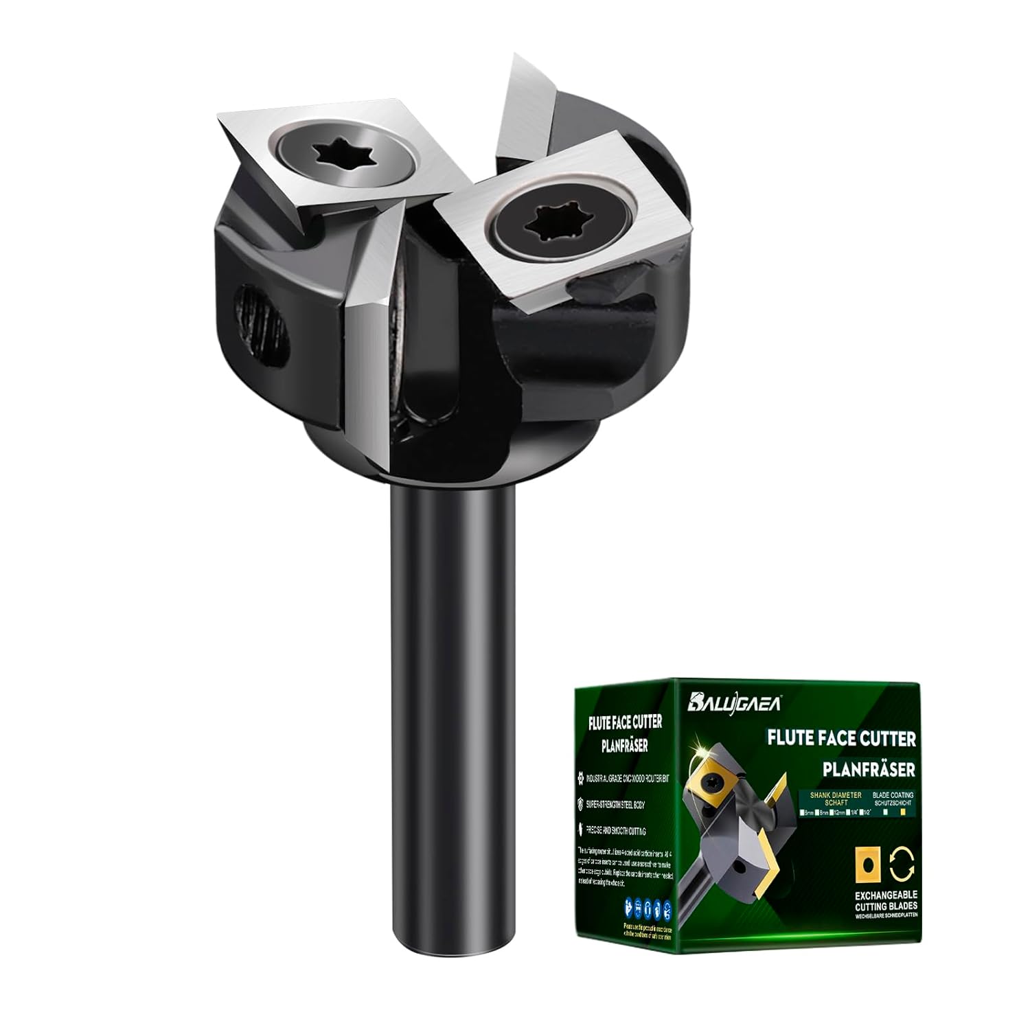 CNC Spoilboard Surfacing Router Bit 1/4'' Shank, Slab Flattening Router Bit with 1" Cutting Diameter, Planing Bit for Woodworking