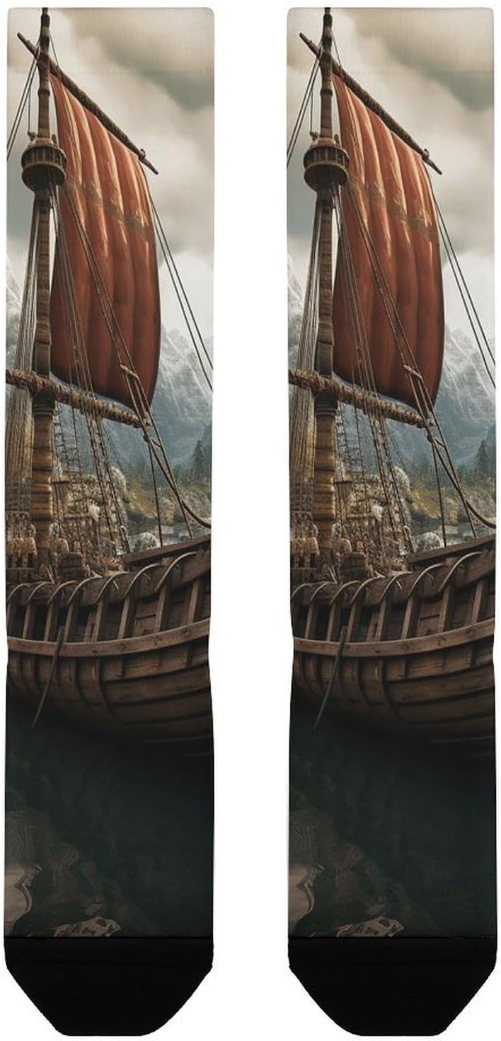 Old Boat Knee High Soccer Socks Moisture Wicking