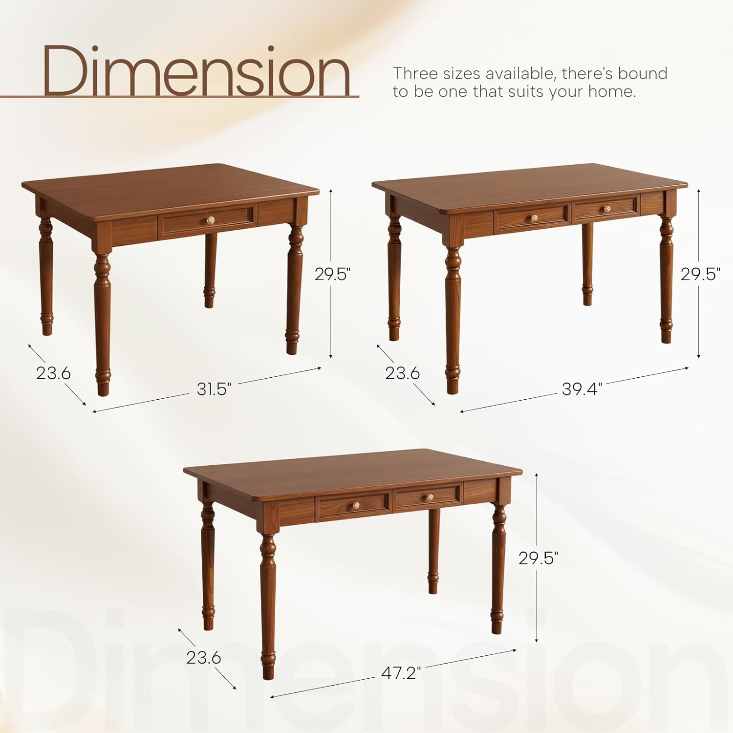 Solid Wood Desk with Drawers,47.2'' Small Computer Desk for Small Spaces,Gaming Study Home Office Desks for Work,Student PC Desk for Bedroom,Escritorios para Cuartos (Walnut)