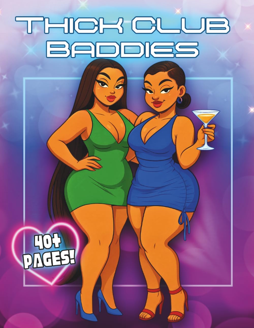 Thick Club Baddies: A bold collection of confident, curvy, nightlife-inspired baddie illustrations featuring long flowing hair, glamorous club fashion, and high-energy city vibes. (Thick & Curvy)