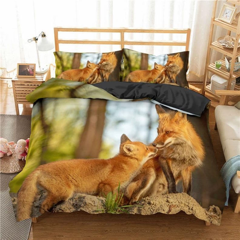 Funda nórdica de zorro para cama 90 ideal como regalo de cumpleaños infantil beige