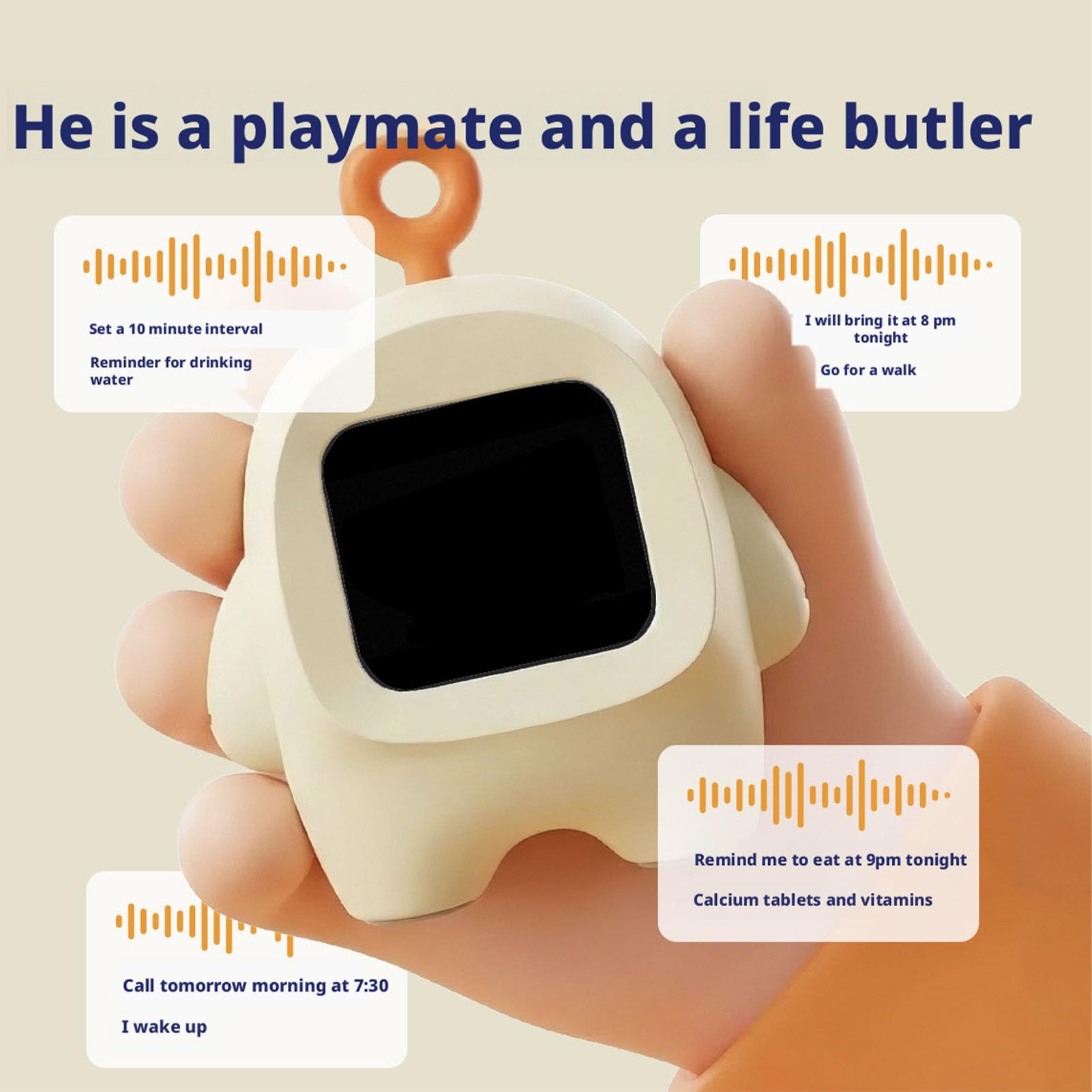 Fabater Robot de Escritorio AI, Mascota Robot Interactiva AI con Personalidad, Chat de Diálogo Inteligente, Compañero de Escritorio para Niñas y Niños con 37 Idiomas (White)