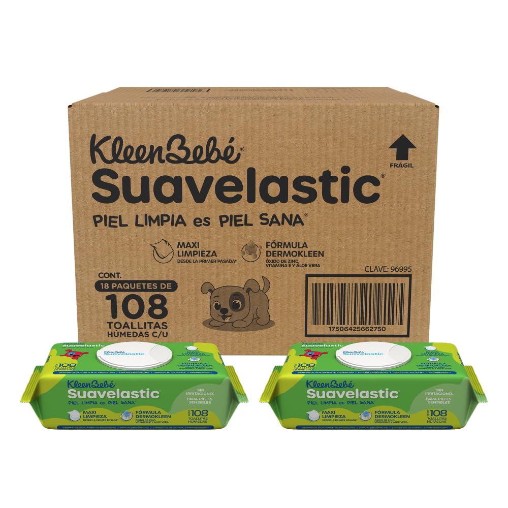 KleenBebé Suavelastic Toallas Húmedas Bebé Max 18 paquetes