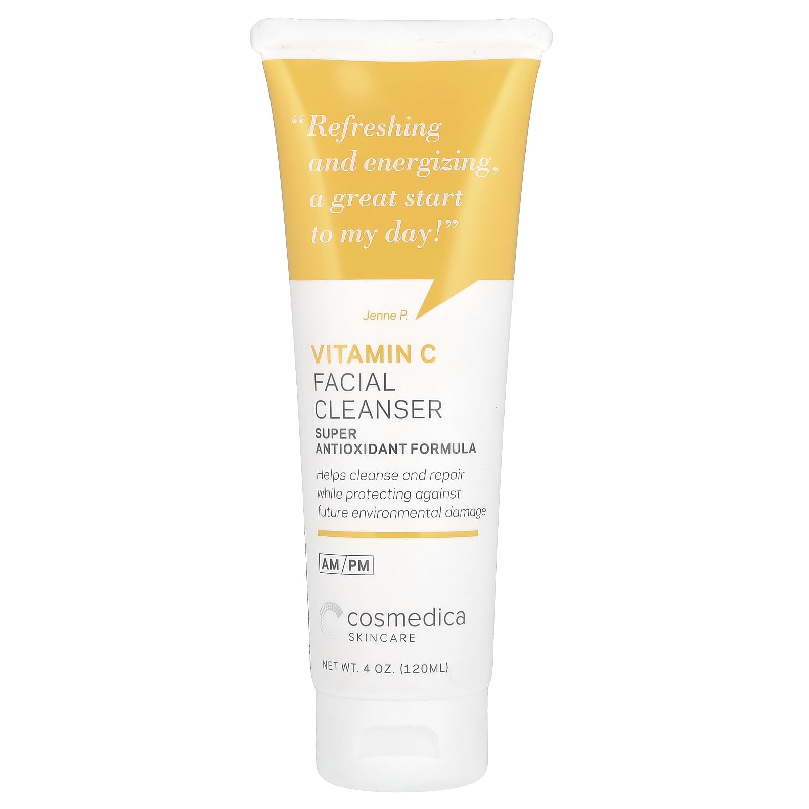 Cosmedica SkincareVitamin C Facial Cleanser - 4 oz, Vitamin C for Anti-Aging – Gentle Face Cleanser Refreshes and Restores Skin’s Natural Vibrance and Clarity