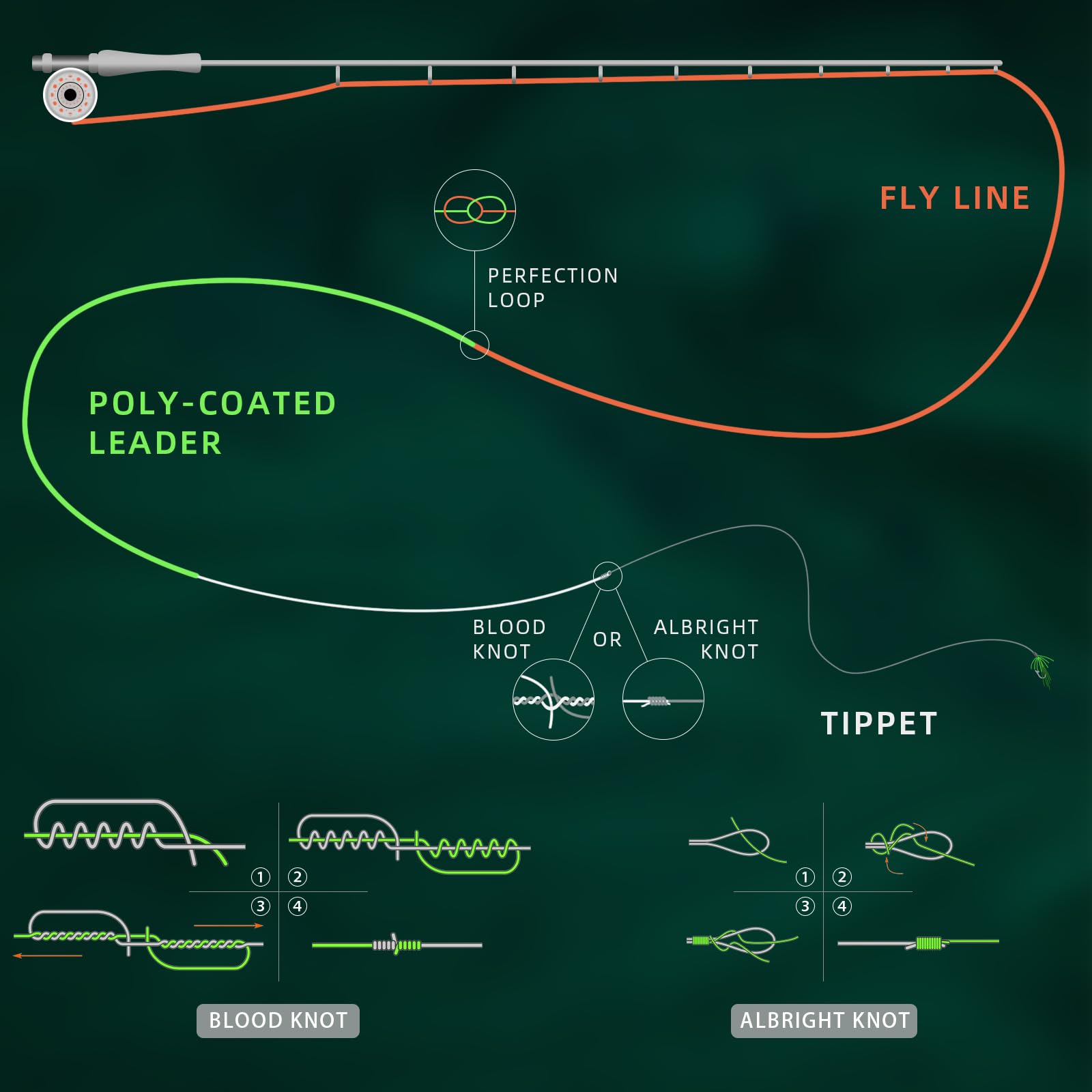 SF Pesca a Mosca Poly-coated Leader Anima in Monofilamento Linea Leader Linea di Mosca per 7' Trota e 10' Salmone, 7FT/10FT Galleggiante Hover Intermedia IPS3/5/7