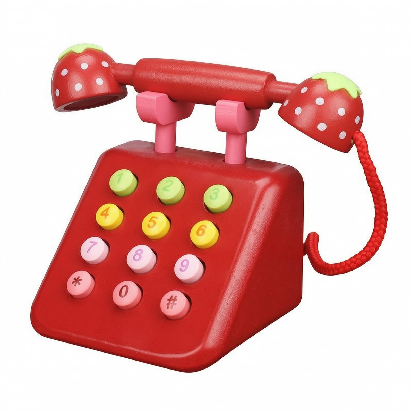 Giocattolo Telefono Ispirato al Modello a Disco retrò Telefono Giocattolo in Legno Sviluppa la Motricità Fine per Aula Scolastica,