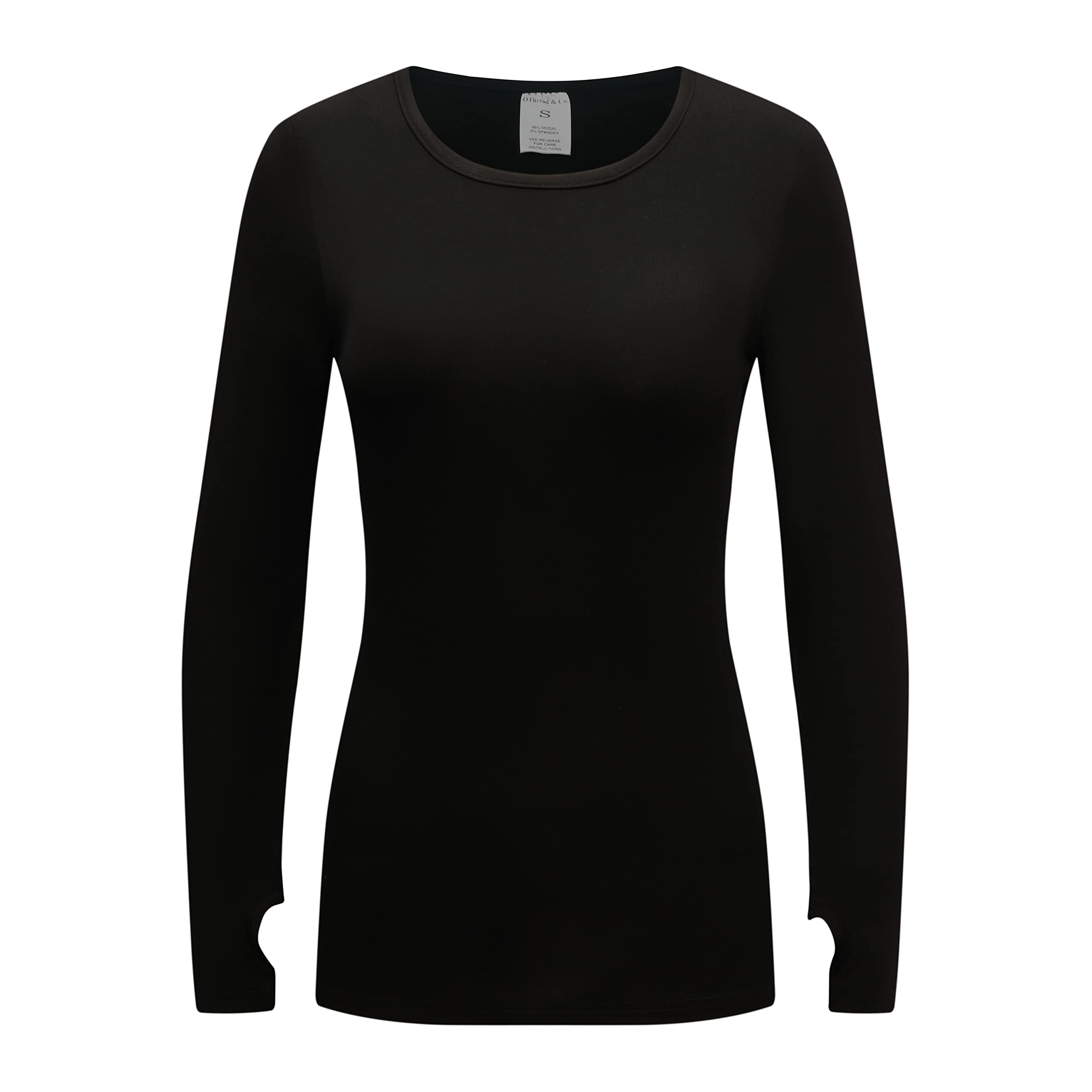 OThread & Co. Women's Long Sleeve T-Shirt Comfy Thumb Hole Shirts Basic Stretch Layer