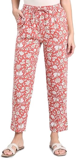 GO COLORS Women Printed Woven Viscose Mid Rise Lounge Pants
