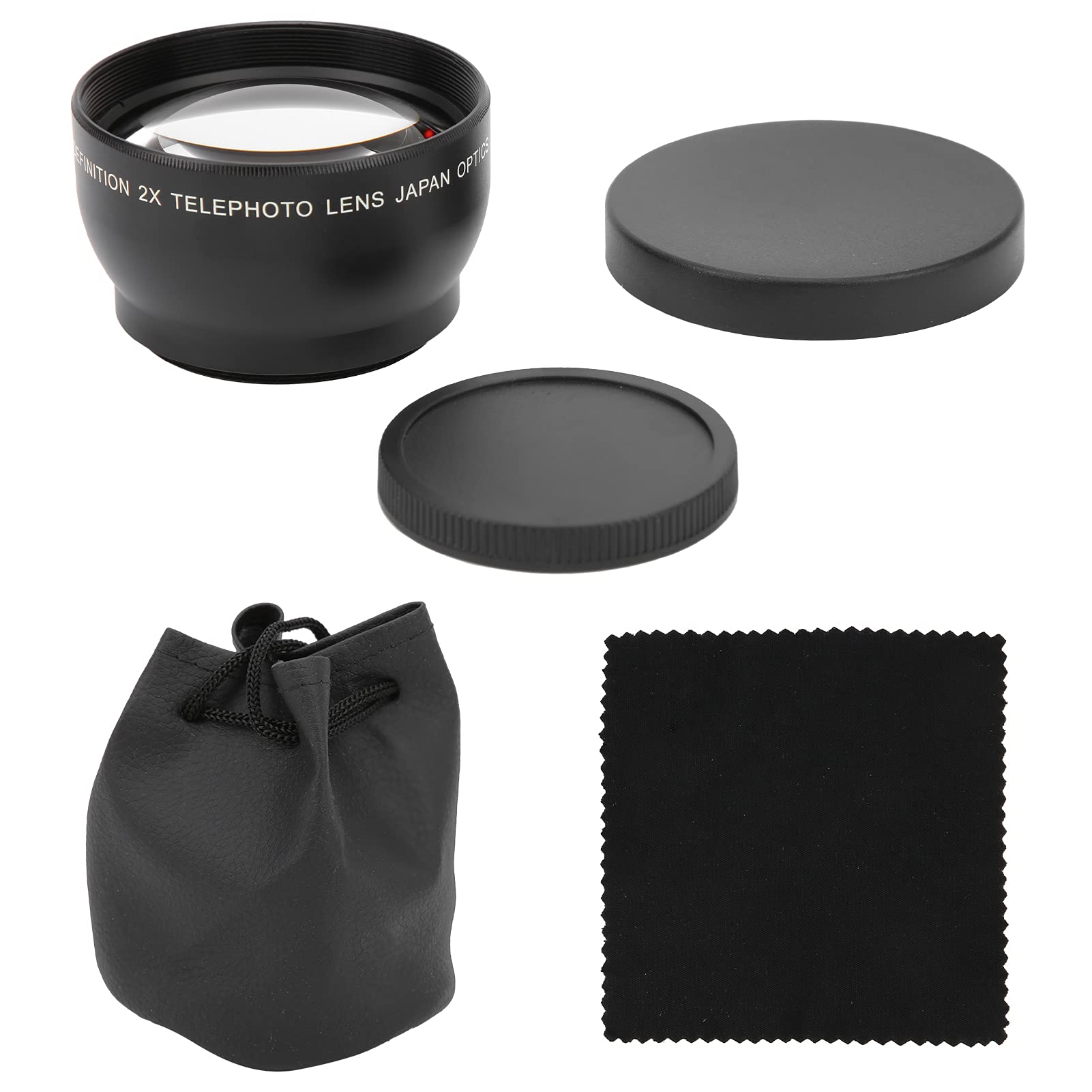 Super Teleobiettivo Ad Alta Definizione 2.0X, Obiettivo Teleobiettivo con Ingrandimento 2X da 49 Mm Filtro Obiettivo da 62 Mm Compatibile con Tutti gli Obiettivi della Fotocamera di Calibro 49 Mm