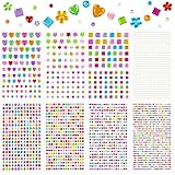 Uso Amplio - Las gemas autoadhesivas son muy adecuadas para maquillaje, decoración de uñas, manualidades para niños, álbumes de recortes, marcos de fotos, fundas para teléfonos móviles, tazas, decoración de jarrones, etc. Es un regalo ideal para niños y amigos.