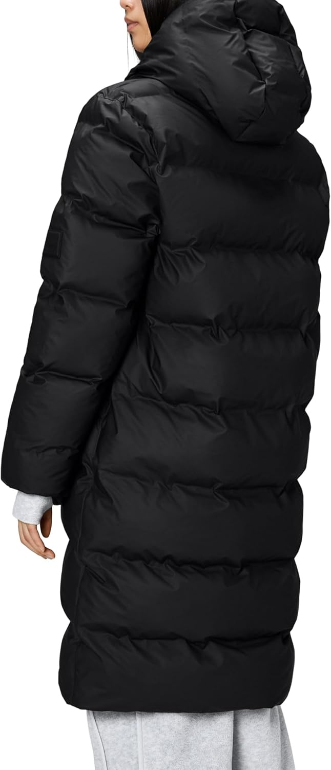 RAINS Alta Puffer Jacket - Waterproof Winter Coat, Insulated Hood, Lightweight, Fleece Pockets, Warm for Cold Weather