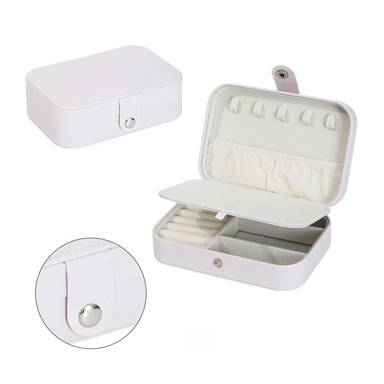 ZHAOQIN Jewellery Box Medium Jewelry Storage Box Simple Double-layer Exquisite Necklace Ring Packaging(White)