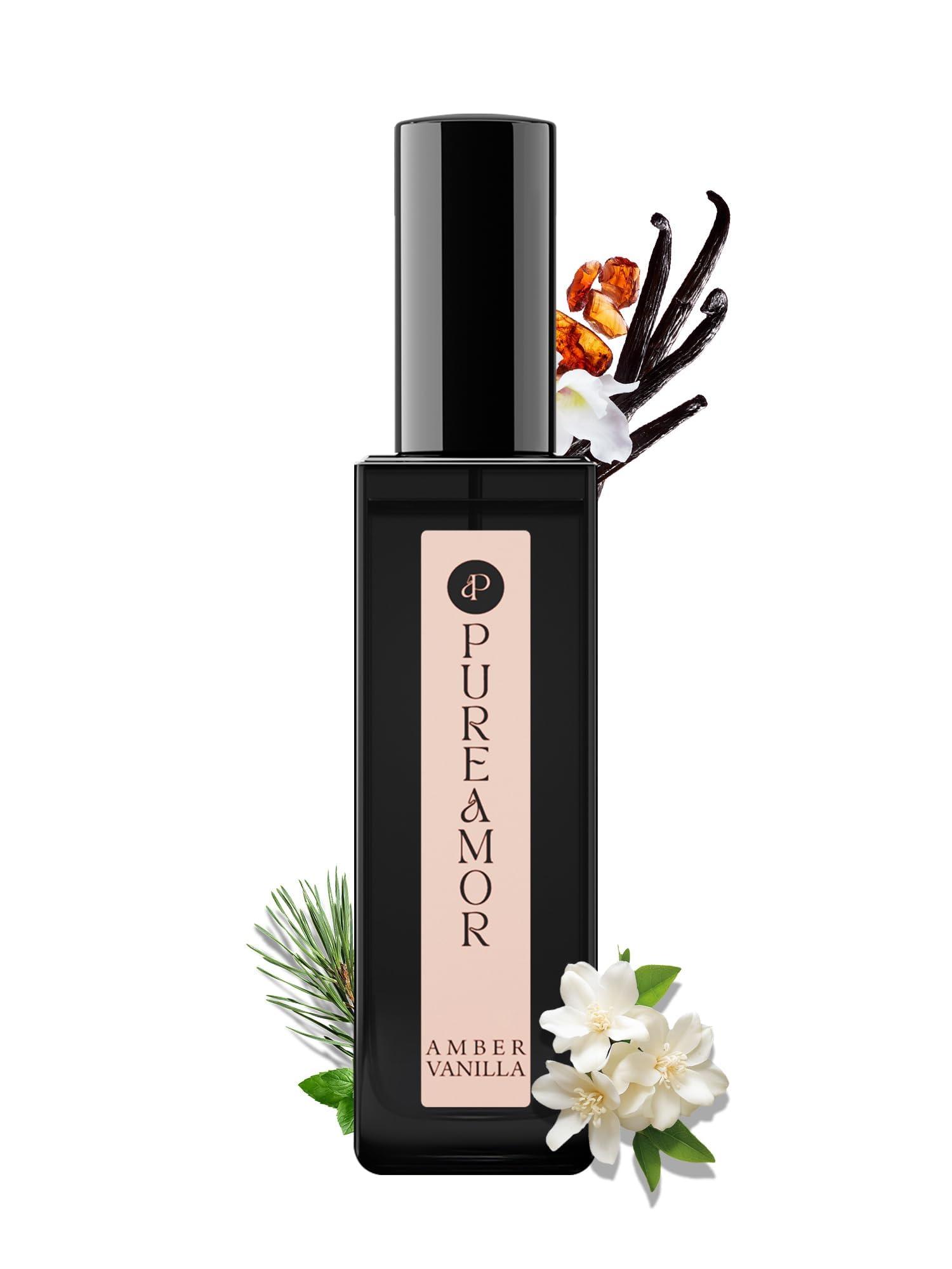 PUREAMOR Amber Vanilla Perfume for Women, Coffee Scented Fragrance with Warm Amber &Sweet Vanilla Notes, Long Lasting Extrait de Parfum, Advanced Fragrance Travel Size 0.7 oz Eau de Parfum Spray