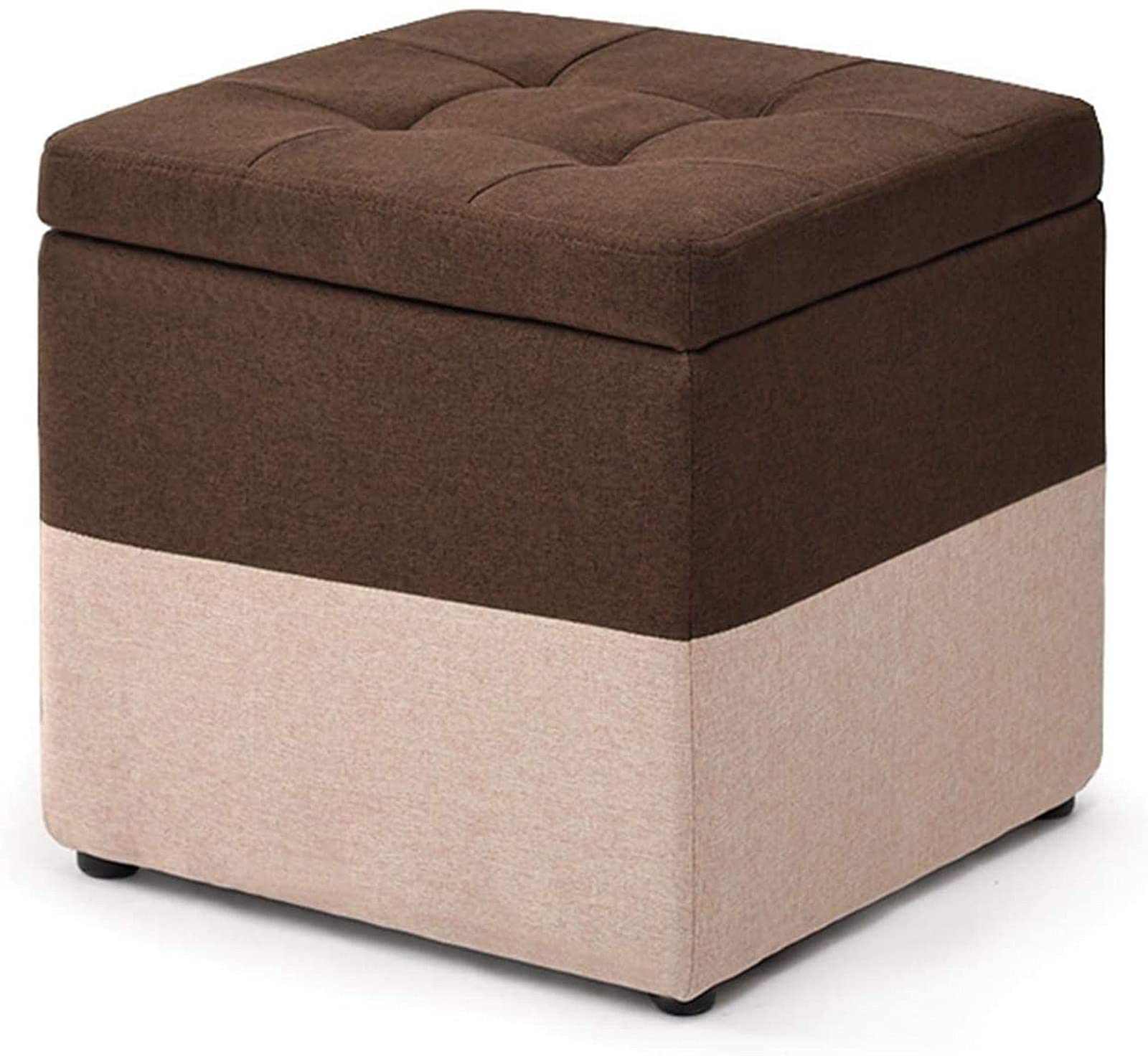 Pouf de rangement cube contre le désordre du salon violet