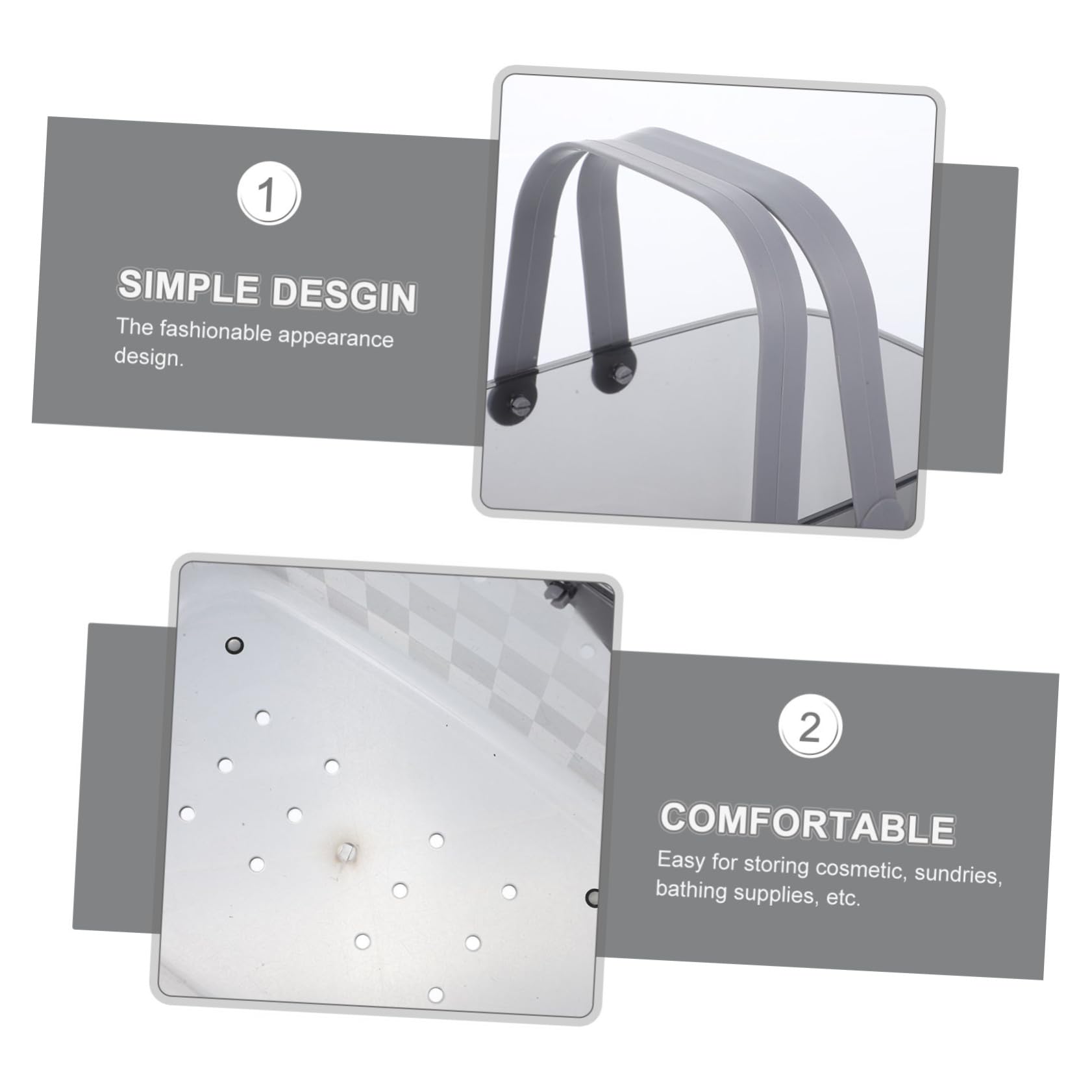 Cesta De Almacenamiento De Ducha Grande Organizador De Baño Drenaje Para Cosméticos y Accesorios De Baño Funcional y Portátil Para Hogar y Viajes
