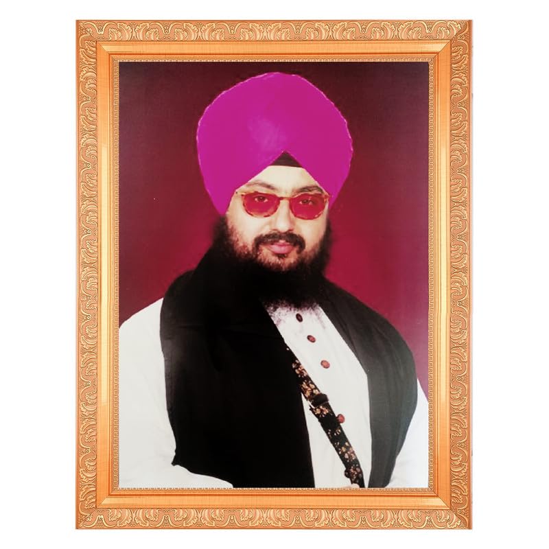 Impression Ranjit Singhji Dhadrianwale cadre doré tableau religieux