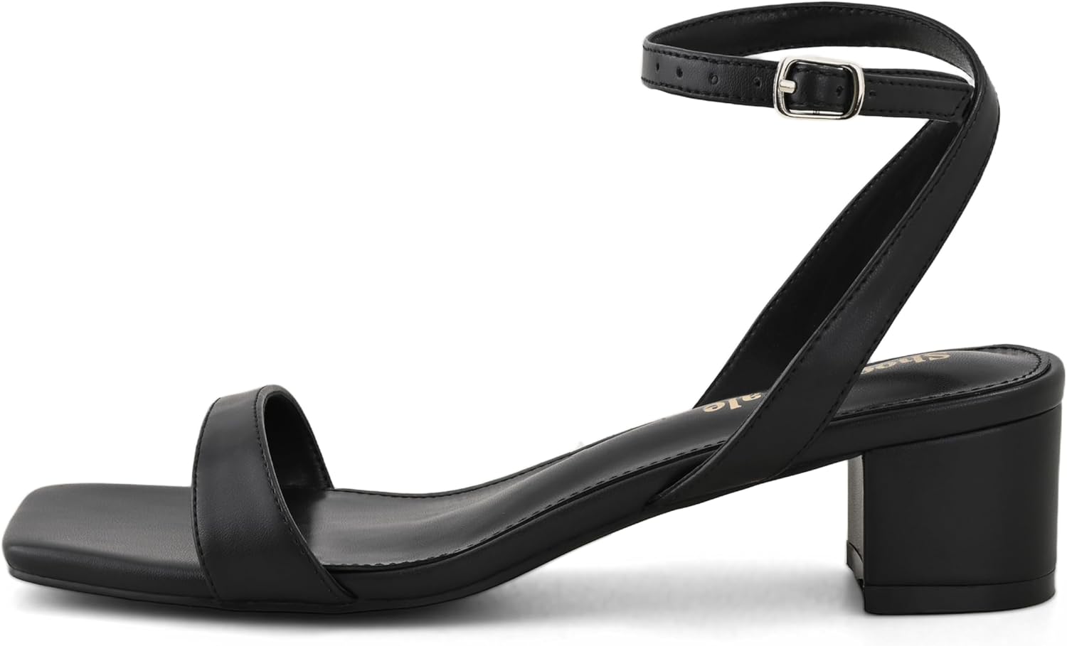 Shoe'N Tale Block Low Heels for Women Chunky Heeled Sandals Ankle Strap Adjustable Buckle Square Toe Comfortable Dressy Shoes - Image 3