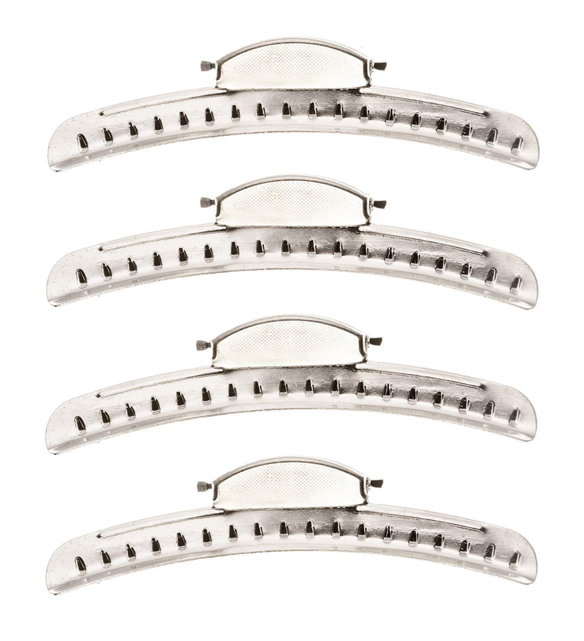 Head Jog Marcel Wave Klipz, Set Of 4 Aluminium 12.5cm Professional Finger Wave Clips For Vintage Styling. Strong & Lightweight Hairdressing Sectioning & Styling Vented Marcel Clips. (4 Pack)