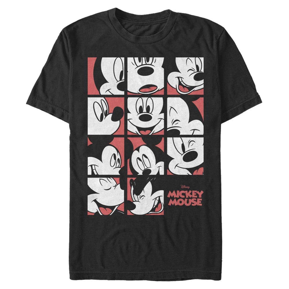 Mickey Classic - Mickey'nin Yüz İfadeleri Bisiklet Yaka Tişört Erkek