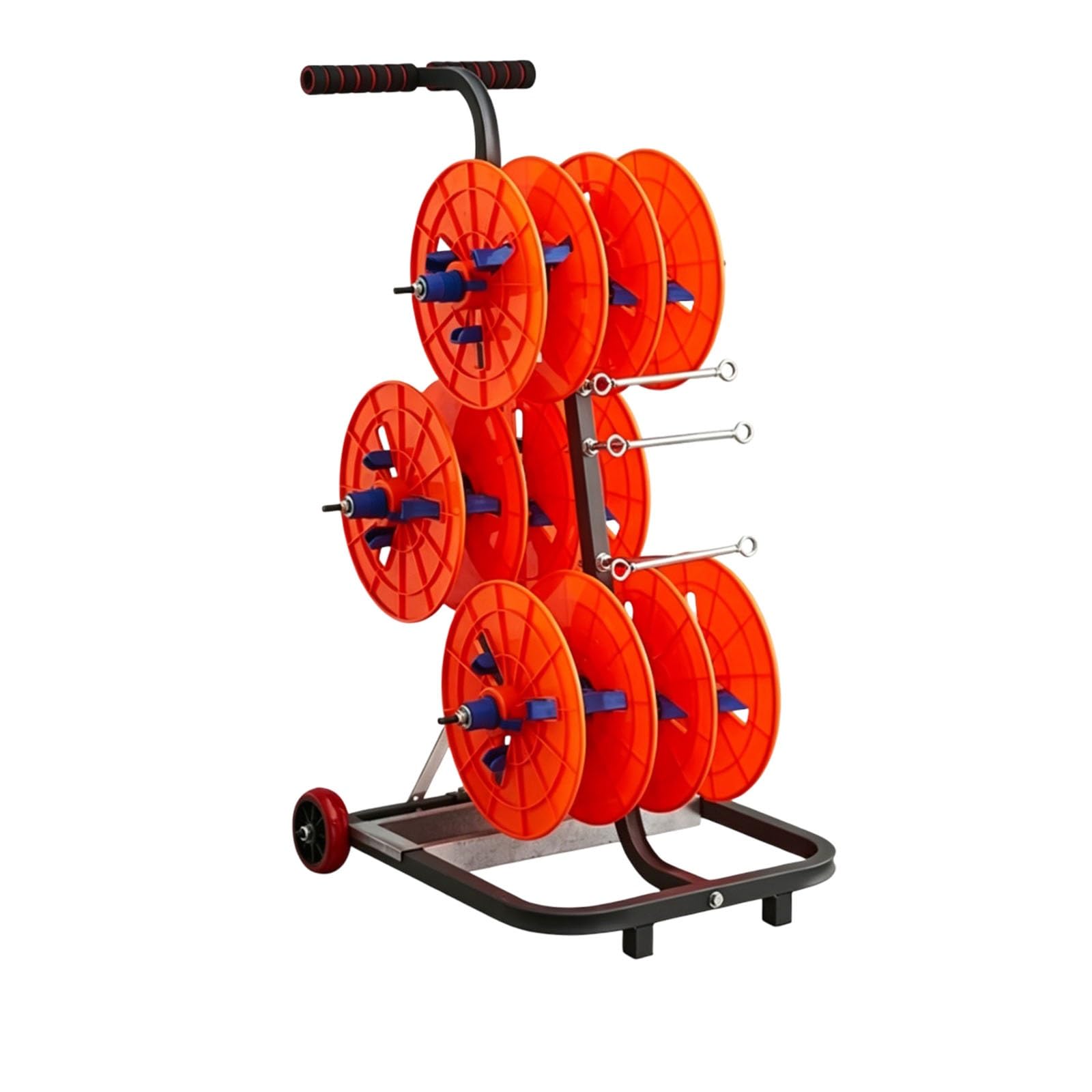 Cord Storage Reel, Metal Heavy Duty Power Cord Storage Reel with 6 Reels, Wire Spool Rack for Electrical, Industrial and Retail Use