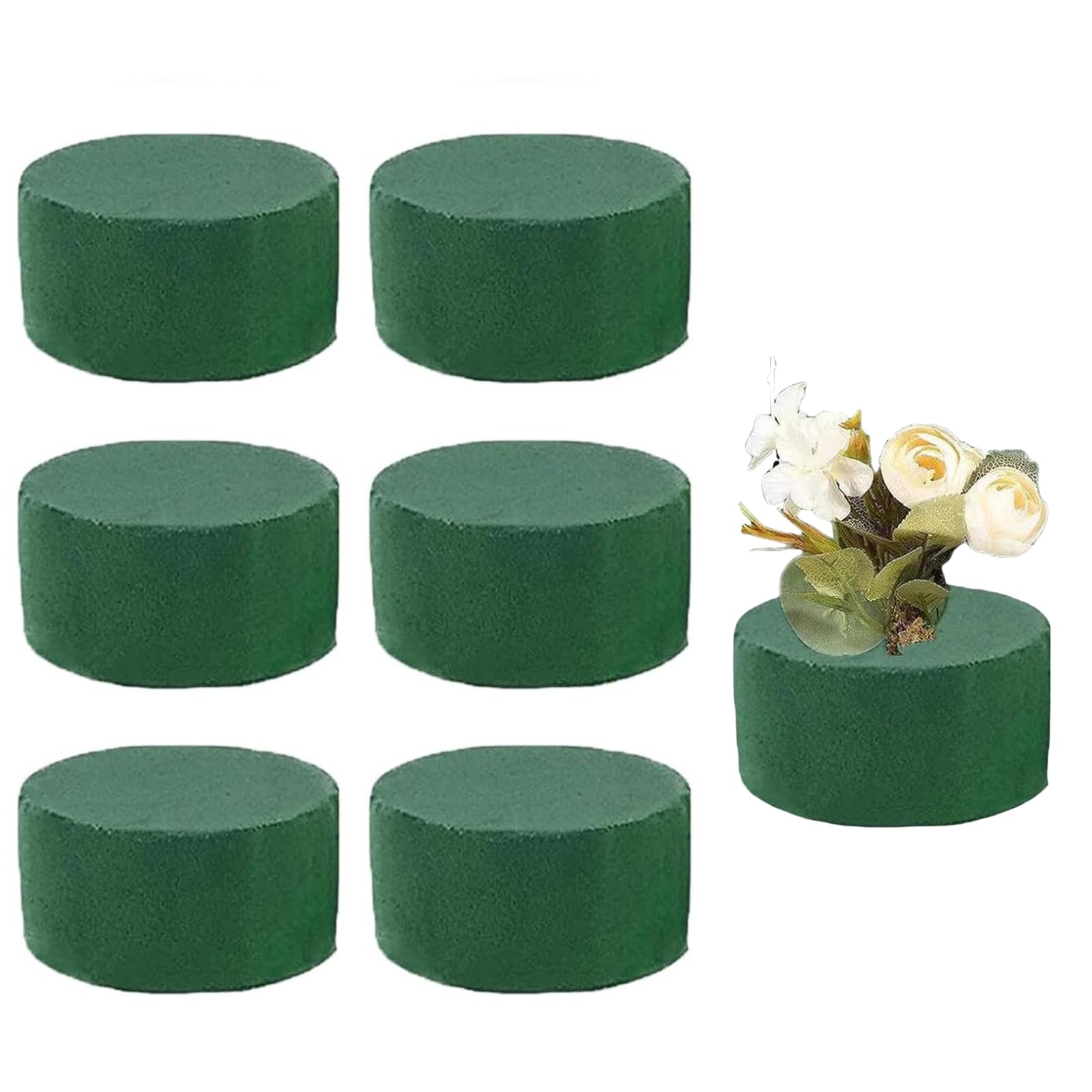 Fenglin-joy Blumensteckschaum, 6 Stück 8 x 4 cm Runde Blumen