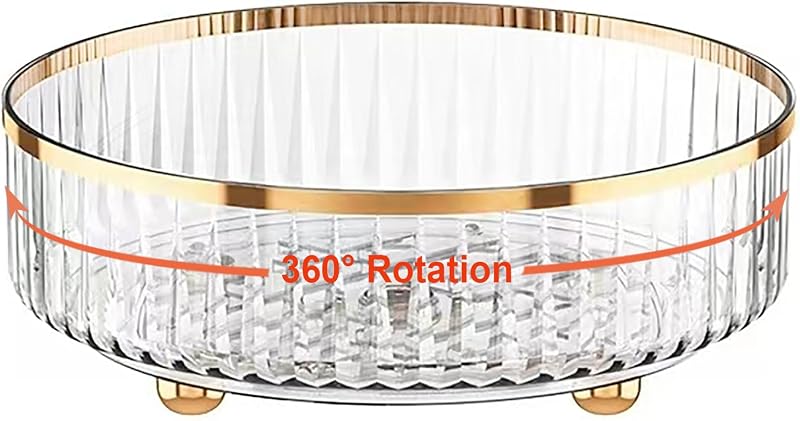 Organizador giratório para cosméticos HANKOR, bandeja redonda de 27,94 cm, transparente