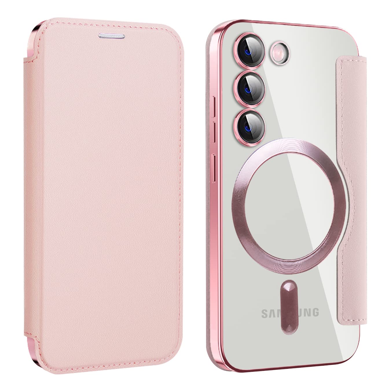 Samsung Galaxy S23 ピンク 背面ひびあり ケース付き Amazon.co.jp: Samsung Galaxy S23 ケース 手帳型 magsafe対応 6.1