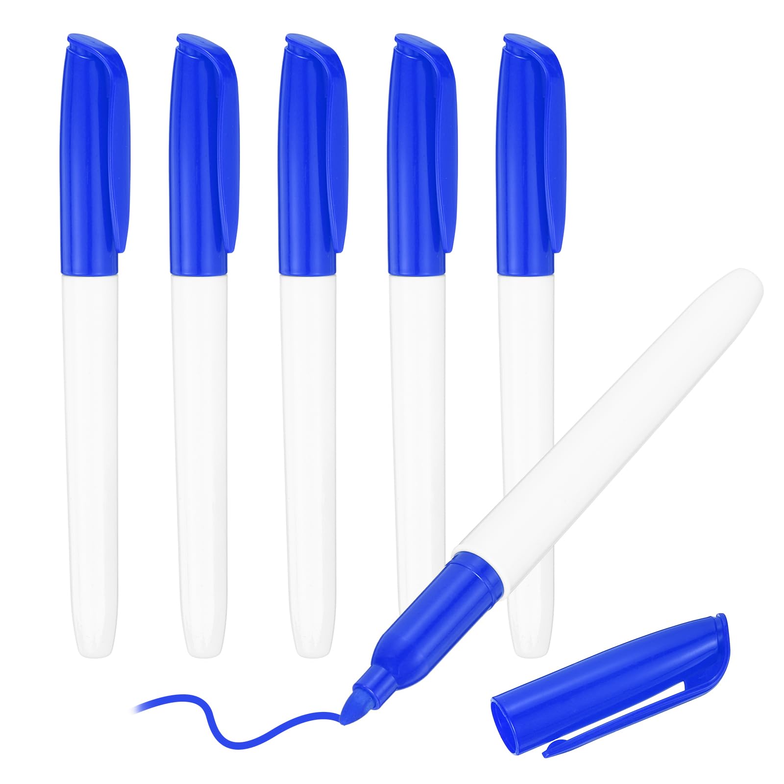 PATIKIL Dry Erase Markers 6Pcs Fine Tip Whiteboard Pens Dark Blue
