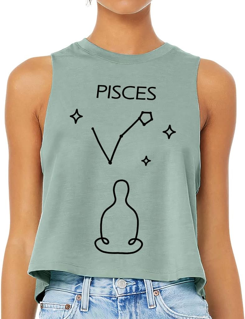Pisces Design Racerback Cropped Tank - Sign Women's Tank - Cute Tank Top