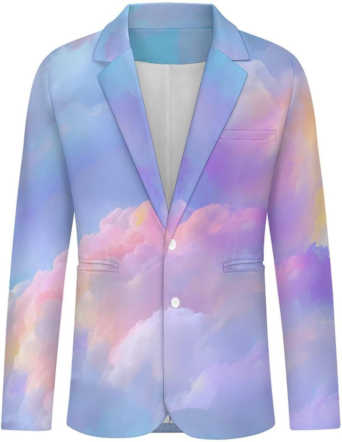 Pastel Rainbow Marble Suit Jacket for Men Print Coat Jackets Dress Suits Party Wedding