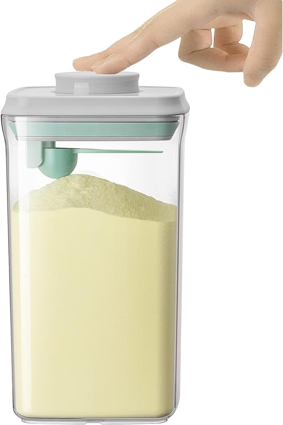 Airtight Food Storage Container Formula Container Formula Dispenser with Spoon BPA-Free Milk Powder Container for Home Travel 2000ML / 2.1Qt / 900g, No Scraper Design