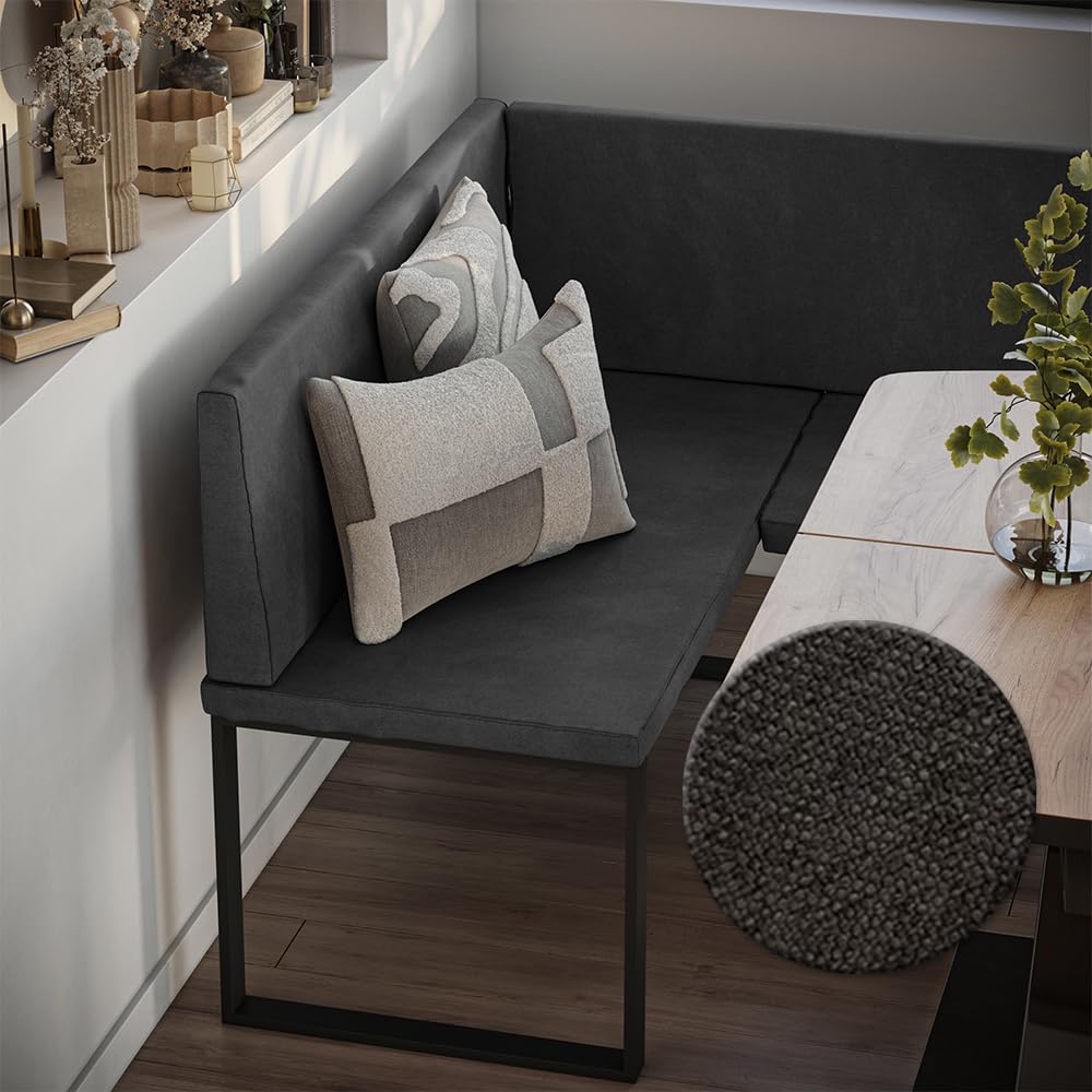 Vicco Eckbank Ravon, Anthrazit, 120 x 120 cm, geeignet als Essbank für Küchen- und Essbereiche