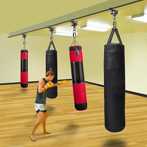 Miniatura 2 de SELEWARE Abrazadera de acero resistente, soporte para bolsa pesada, soporte para saco de boxeo, muay thai y entrenamiento de artes marciales mixtas